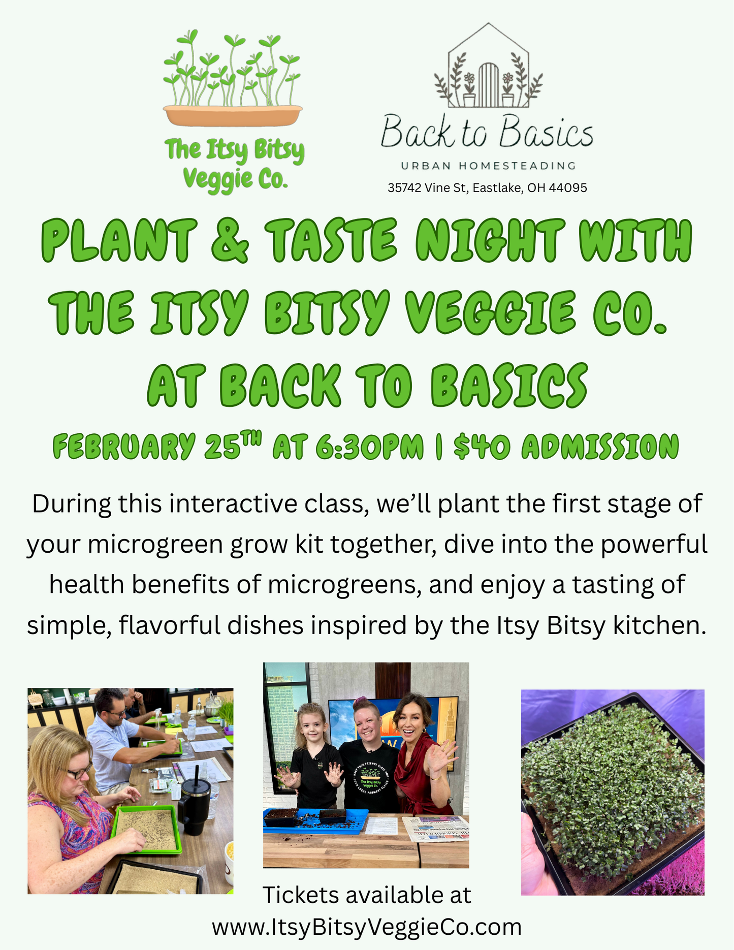 Itsy Bitsy Plant & Taste Night