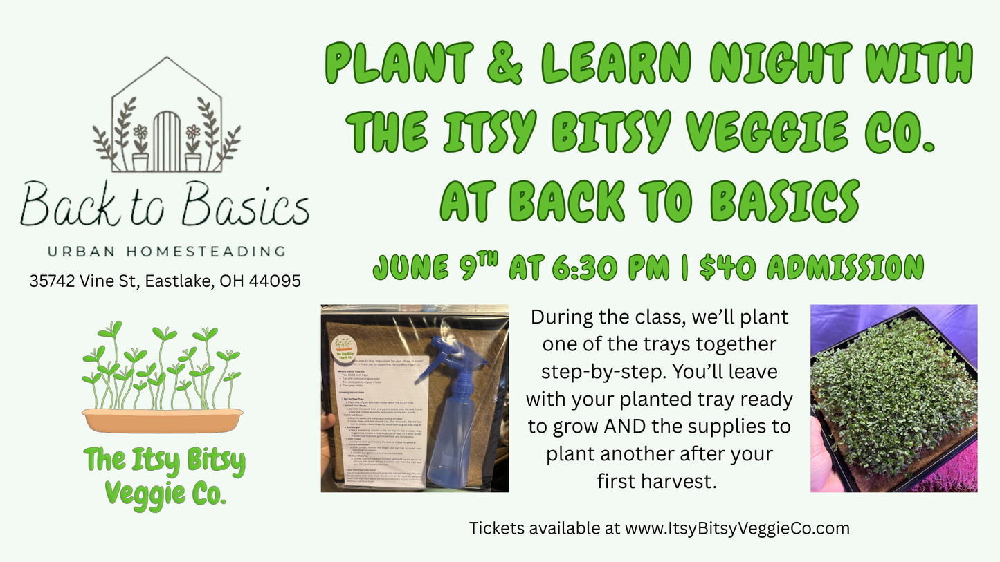 Plant & Learn Night with The Itsy Bitsy Veggie Co. at Back to Basics