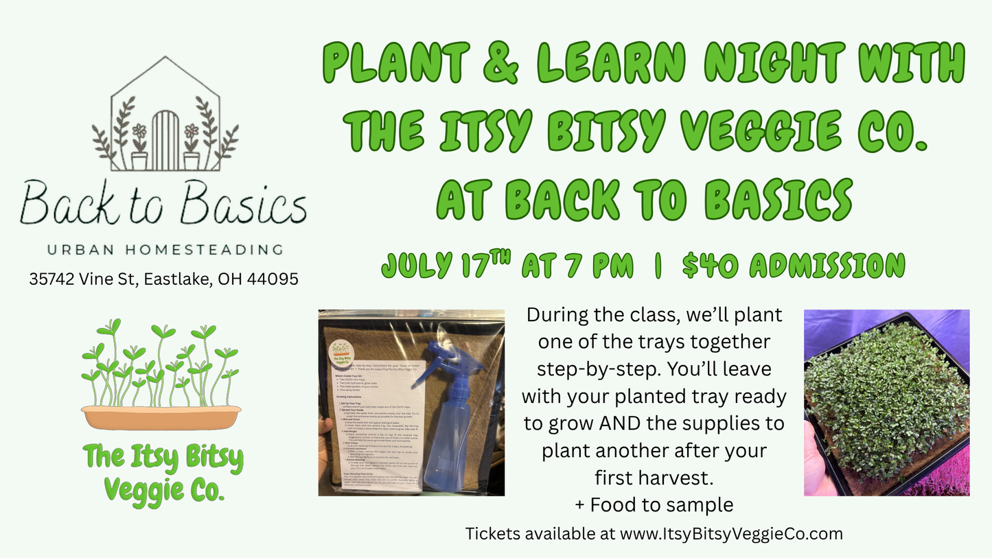 Plant & Learn Night with The Itsy Bitsy Veggie Co. at Back to Basics